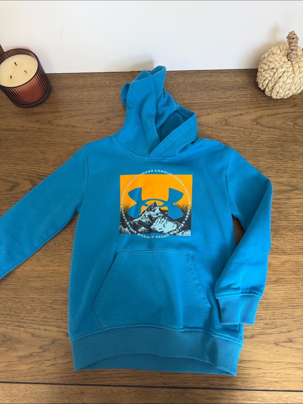 Under Armour Kids' Blue Hoodie Sweatshirt with Graphic Logo